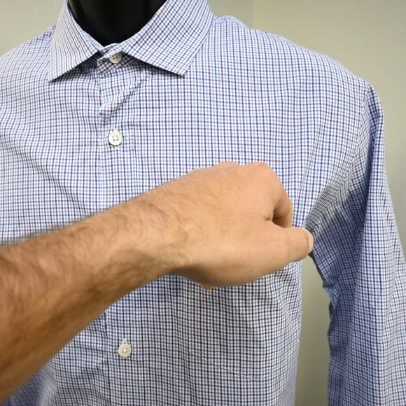 J.CREW Thompson Shirting Dress Shirt Plaid Long Sleeve Button Up Mens Large - Picture 4 of 10